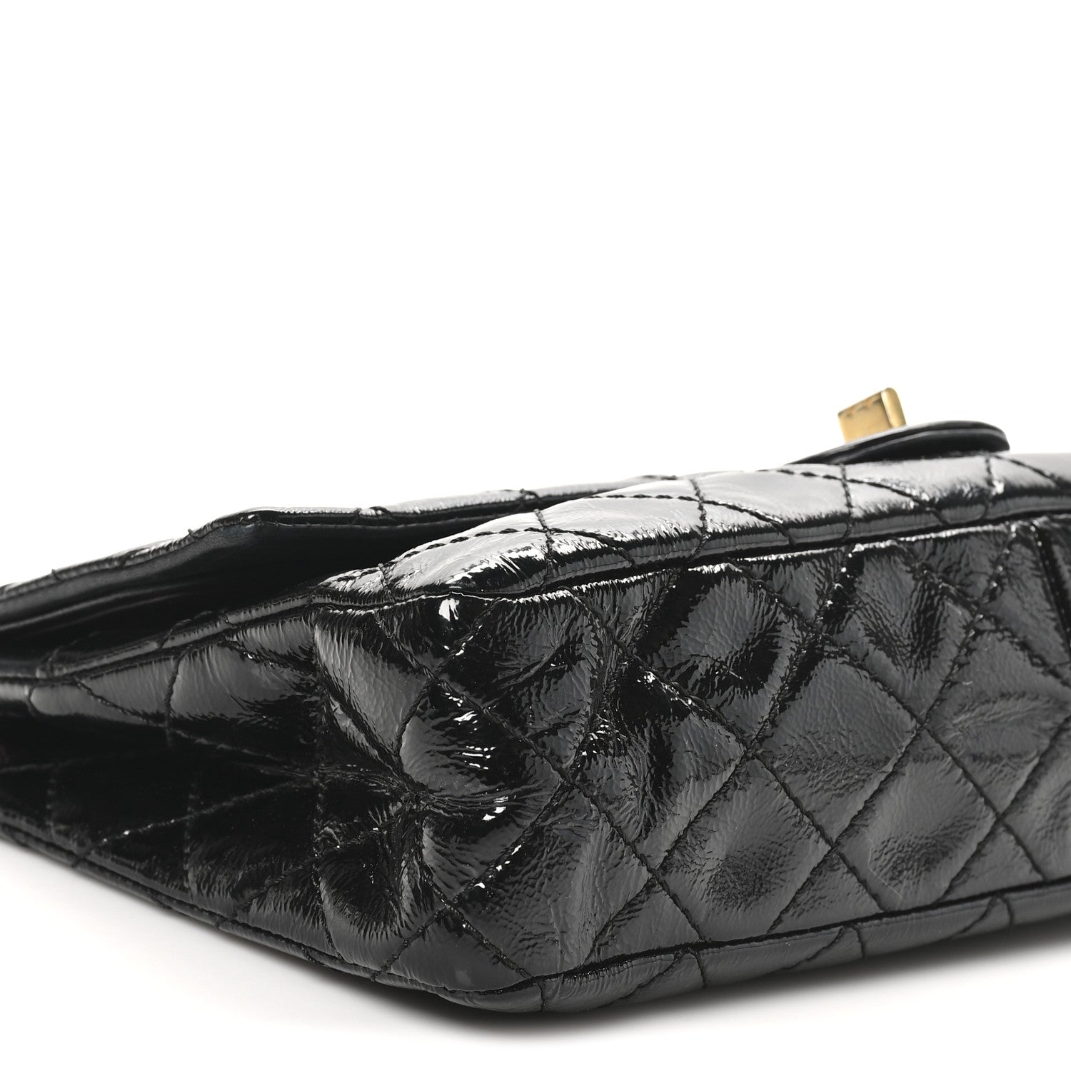 Distressed Patent Quilted 2.55 Reissue 226 Flap Black