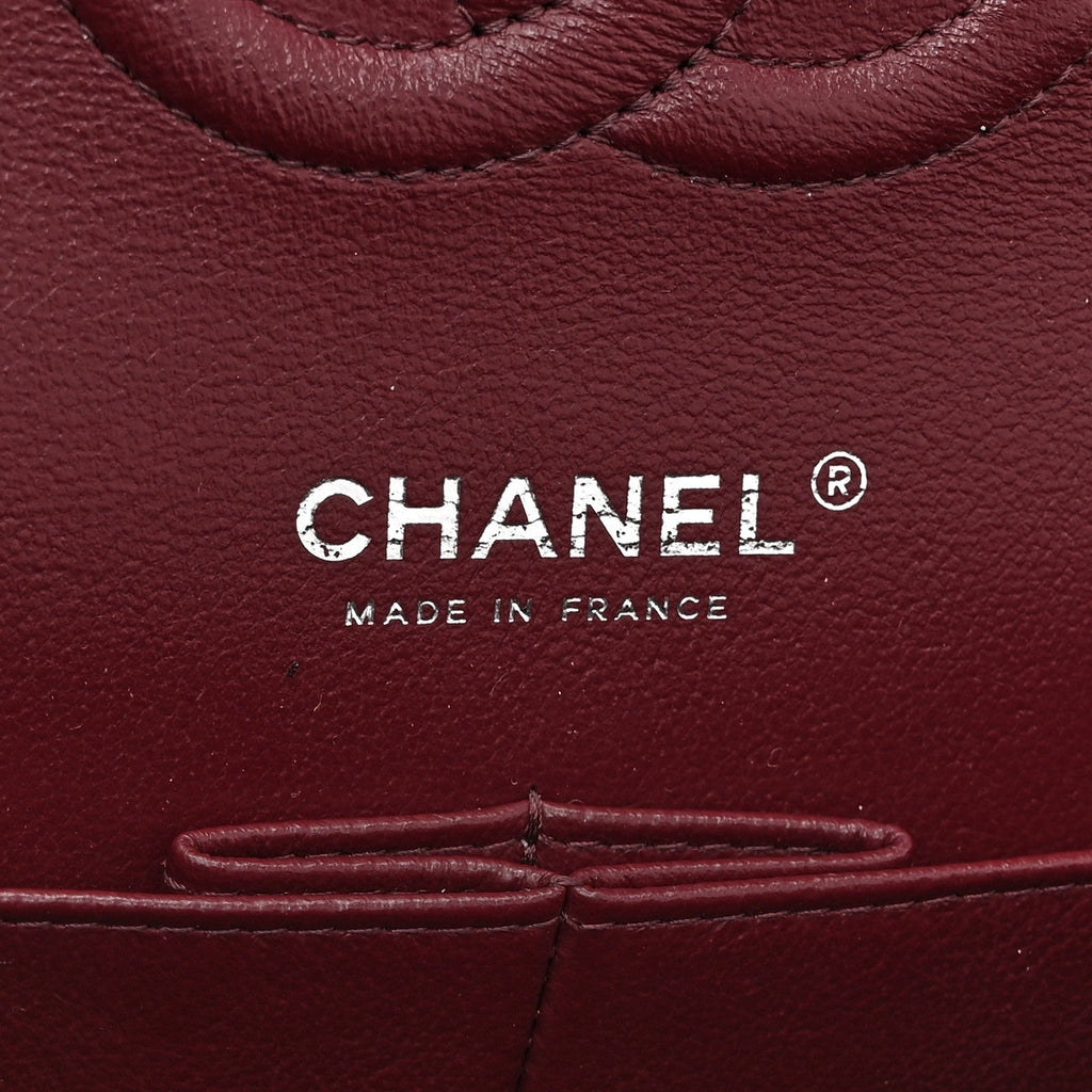 Lambskin Quilted Medium Double Flap Black