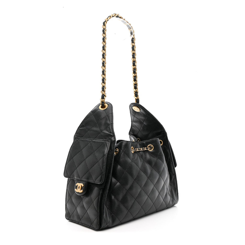 Caviar Quilted Small Chanel 25 Handbag Black