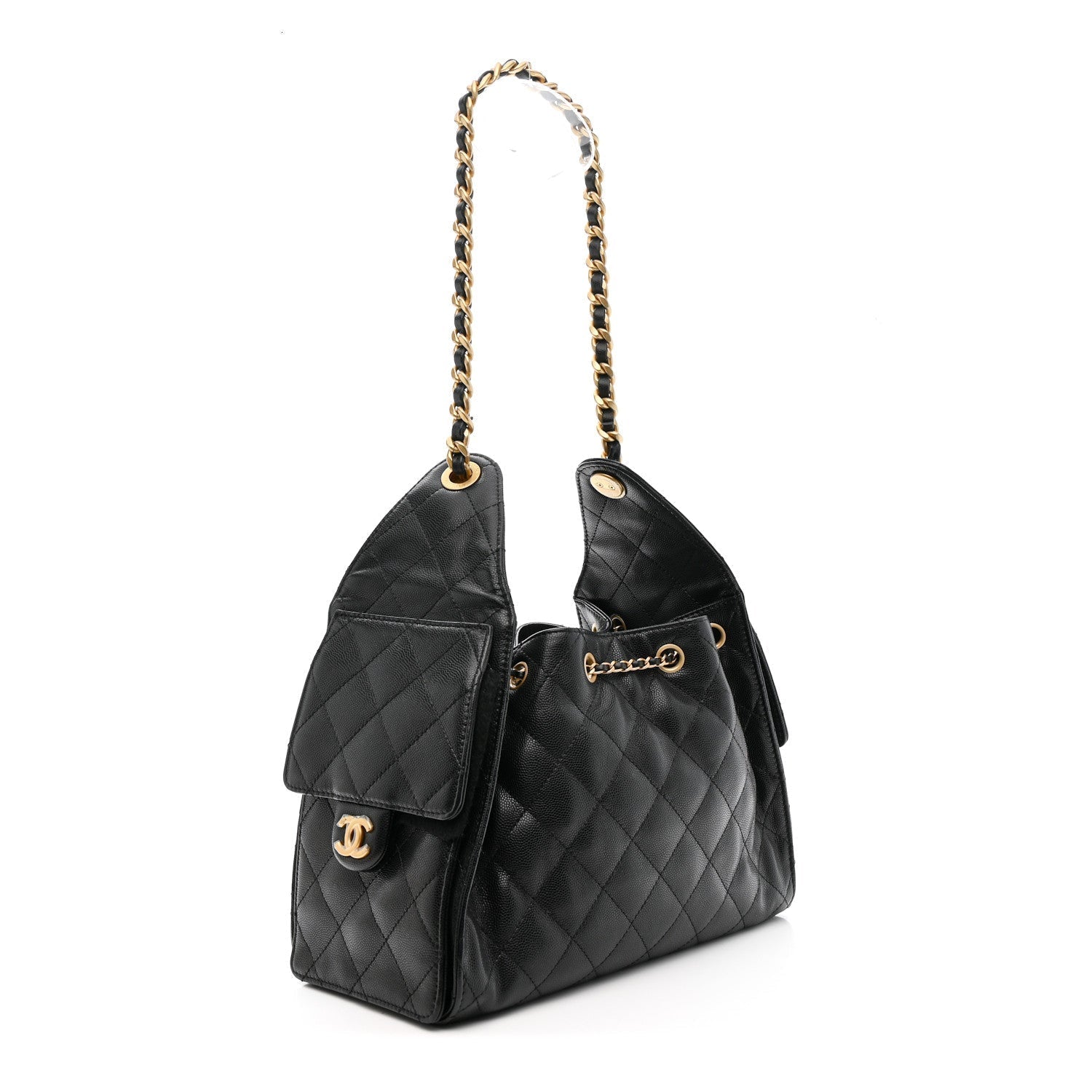 Caviar Quilted Small Chanel 25 Handbag Black