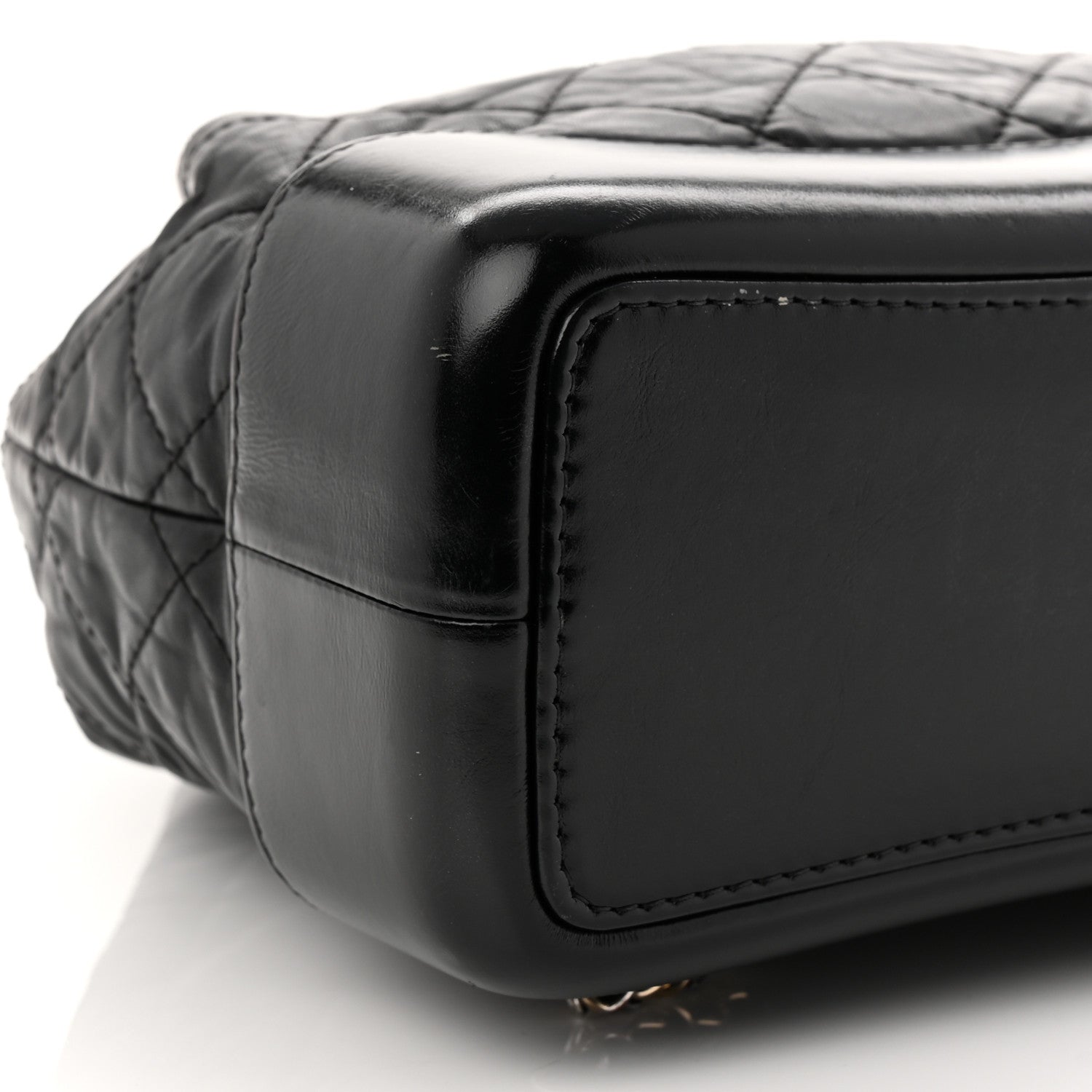 Aged Calfskin Quilted Small Gabrielle Backpack Black