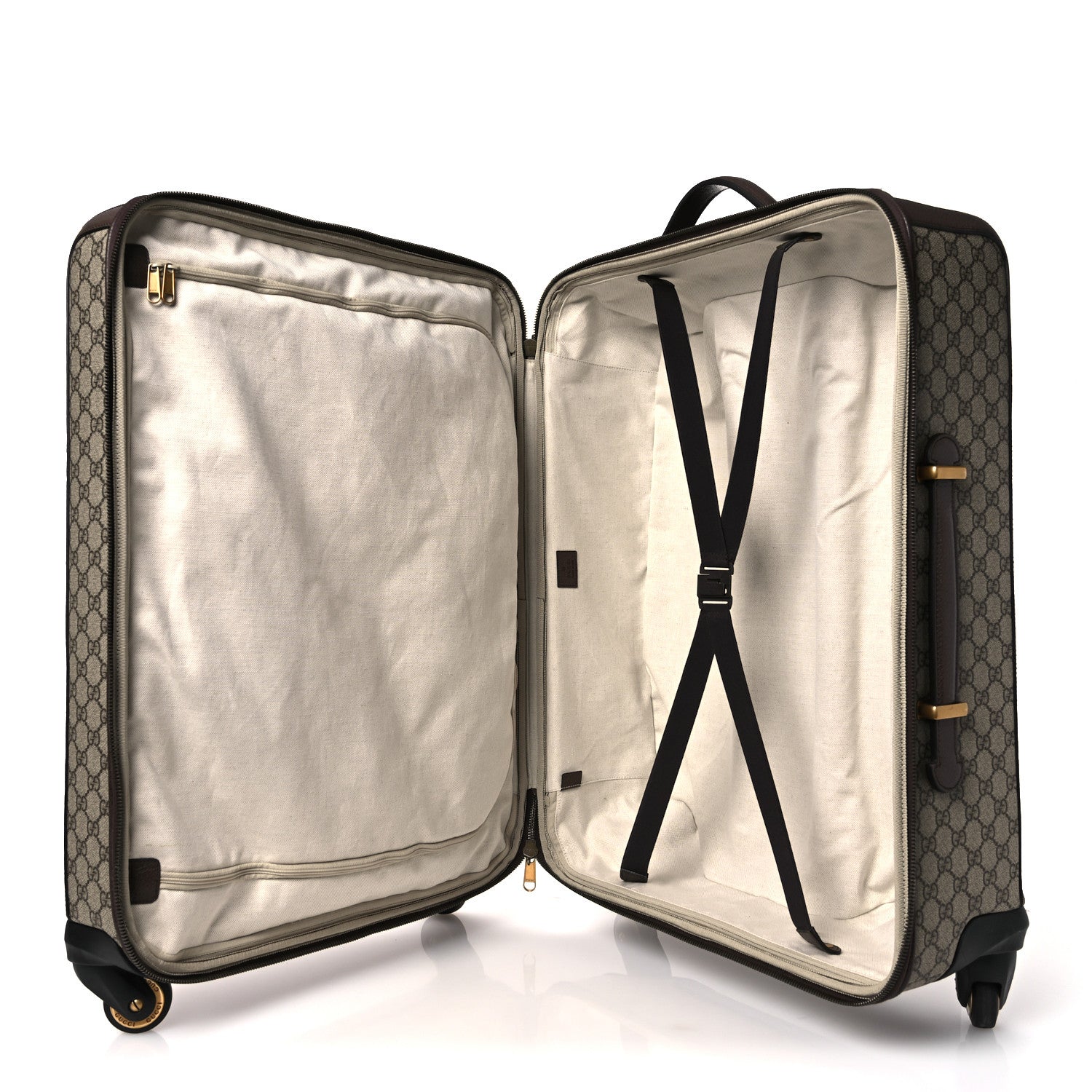 GG Supreme Monogram Web Medium Savoy Trolley Beige Ebony