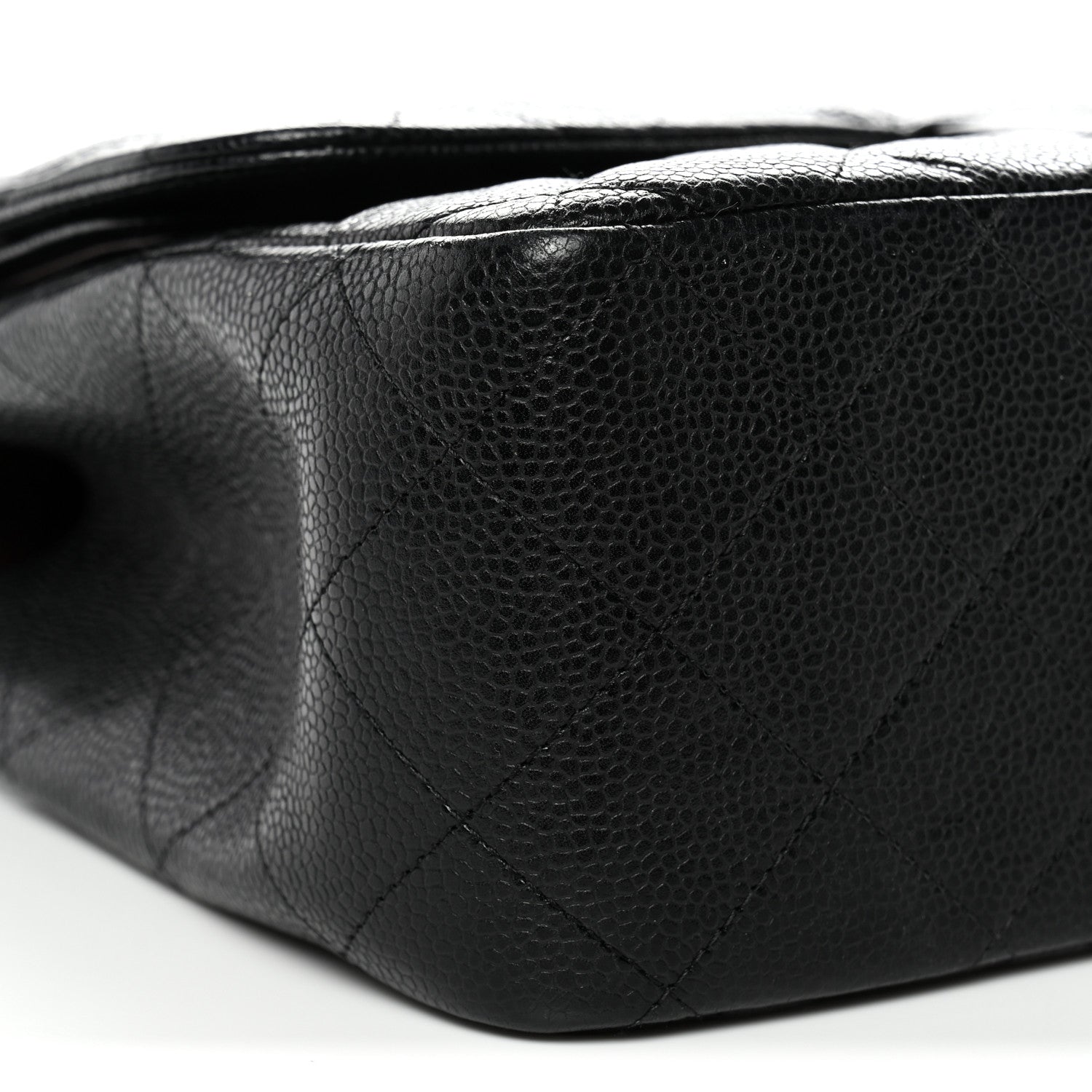 Caviar Quilted Jumbo Double Flap Black