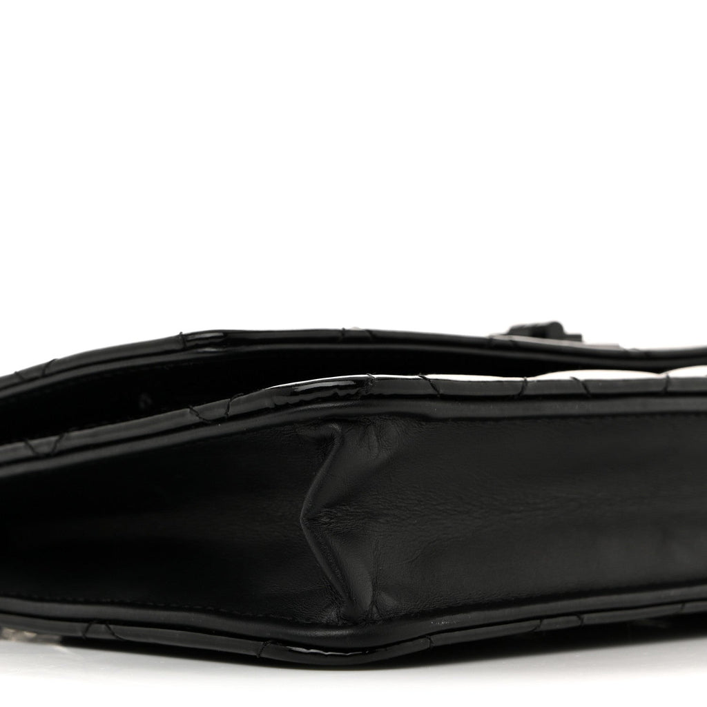 Patent Calfskin Quilted Reissue Wallet On Chain WOC So Black