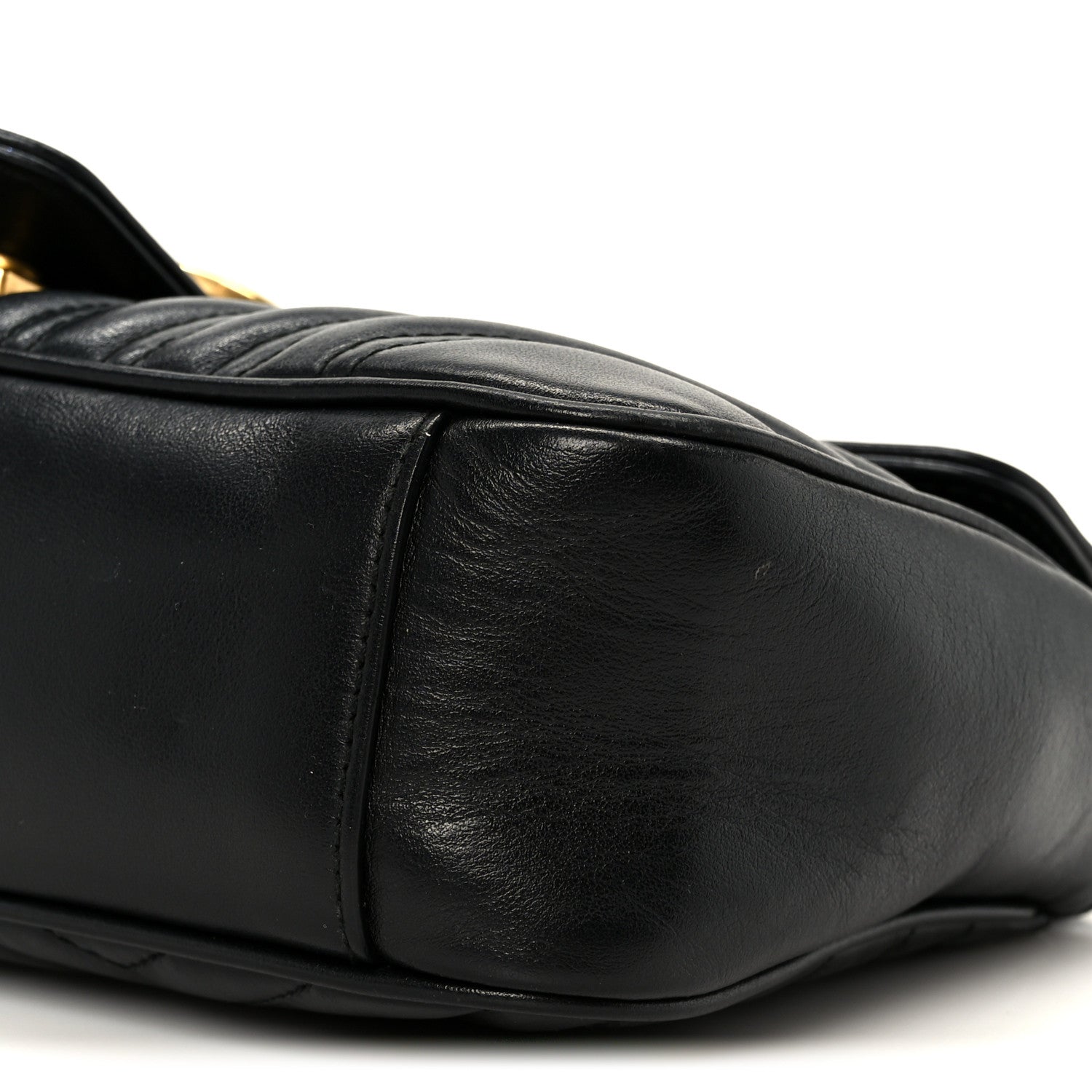 Calfskin Matelasse Small GG Marmont Shoulder Bag Black