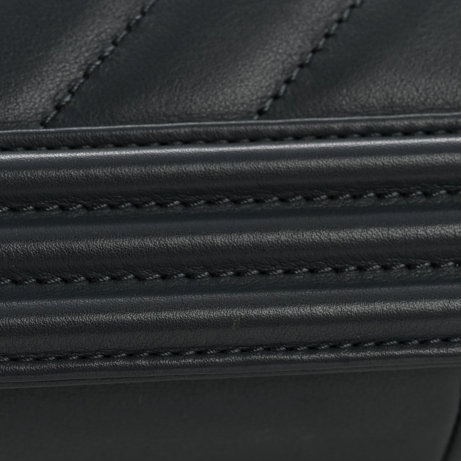 Calfskin Chevron Quilted New Medium Boy Flap Dark Navy Blue