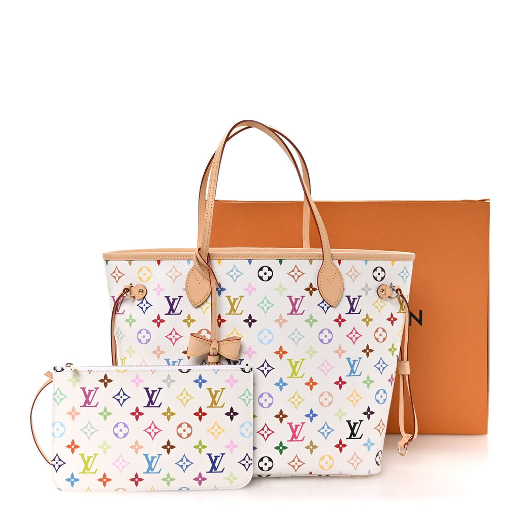 LV X TM Monogram Multicolor Neverfull MM White