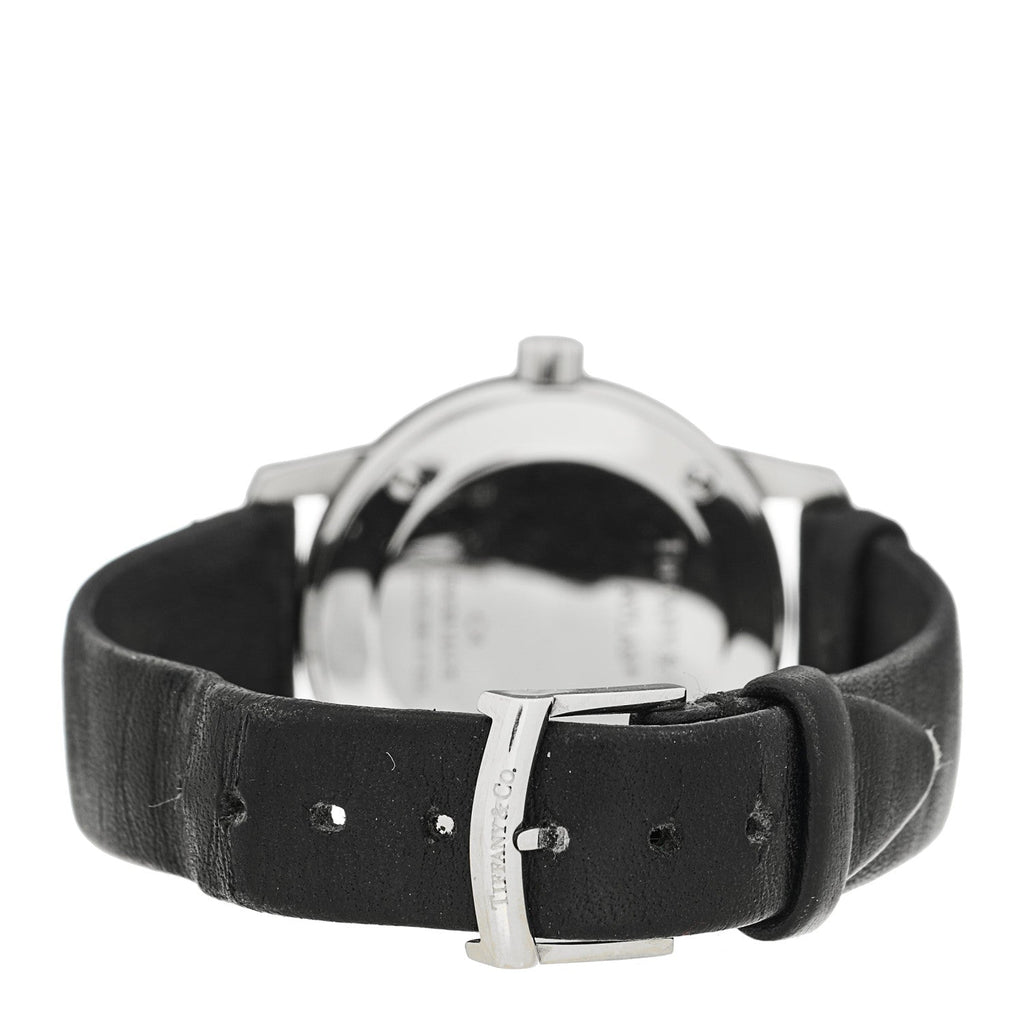 Stainless Steel Calfskin 29mm Atlas 2-Hand Quartz Watch Black