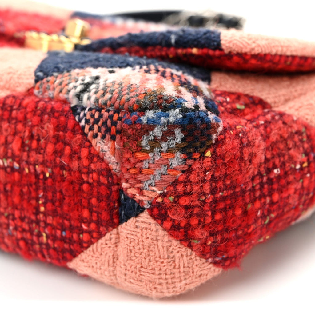 Tweed Quilted Medium Chanel 19 Flap Red Navy Multicolor