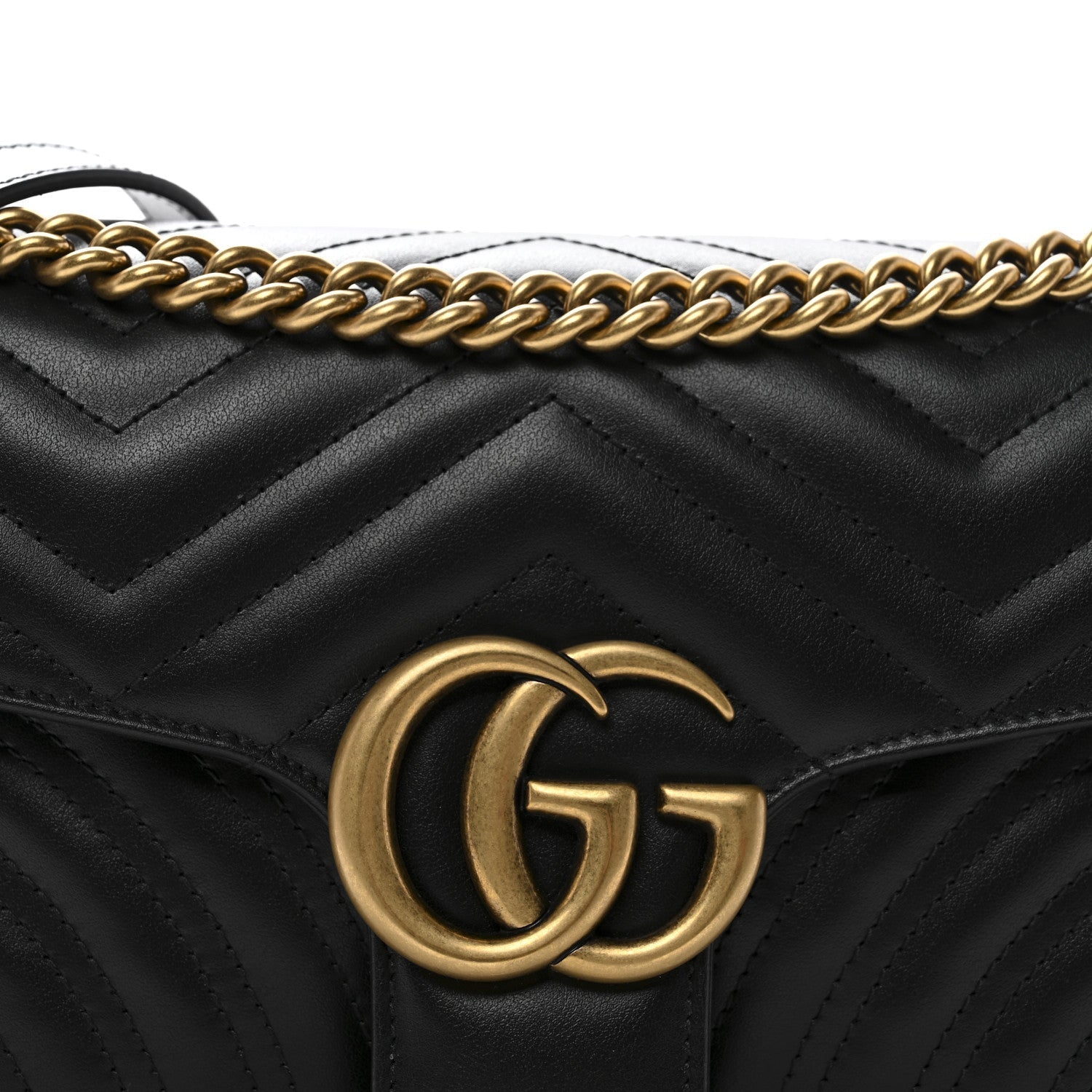 Calfskin Matelasse Small GG Marmont Shoulder Bag Black