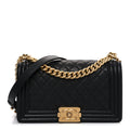 Caviar Quilted Medium Boy Flap Black