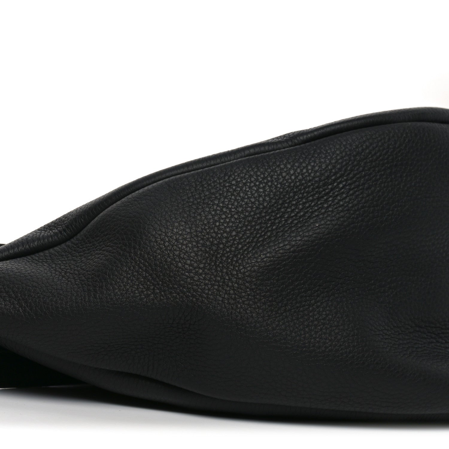 Grained Calfskin Large Slouchy Banana Bag Black