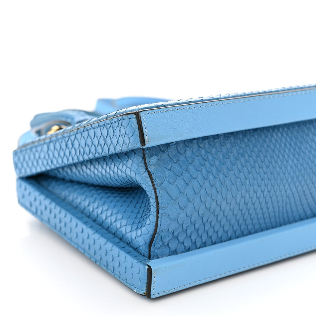Snakeskin Small Postal Bag Sky Blue
