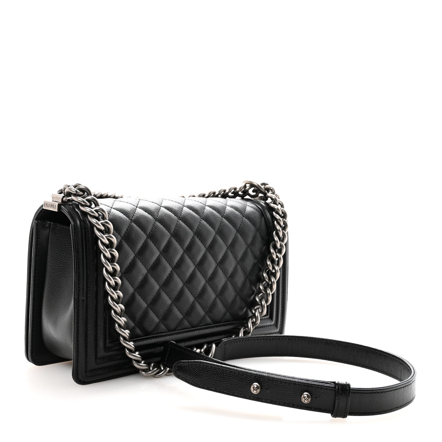 Caviar Quilted Medium Boy Flap Black