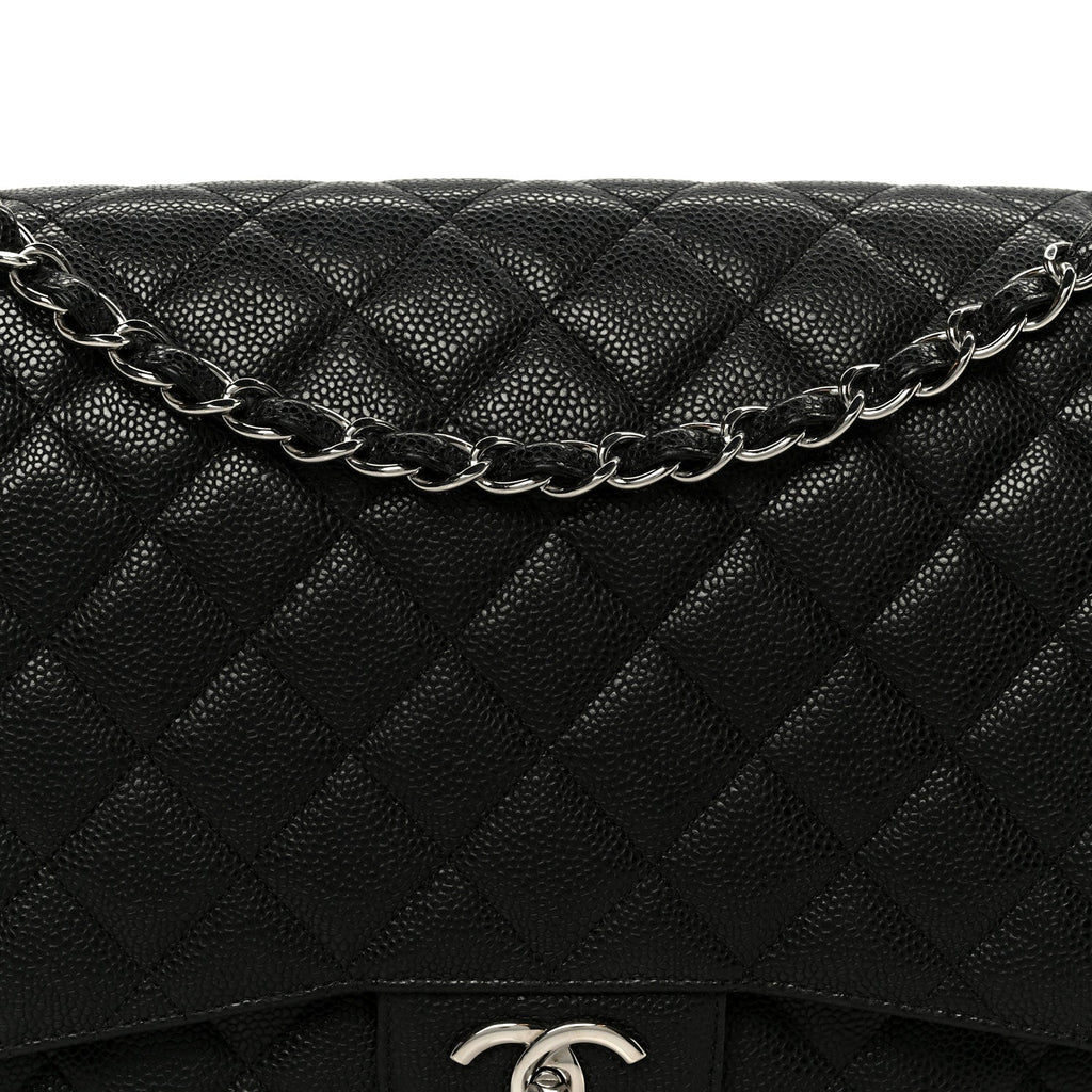 Caviar Quilted Maxi Double Flap Black