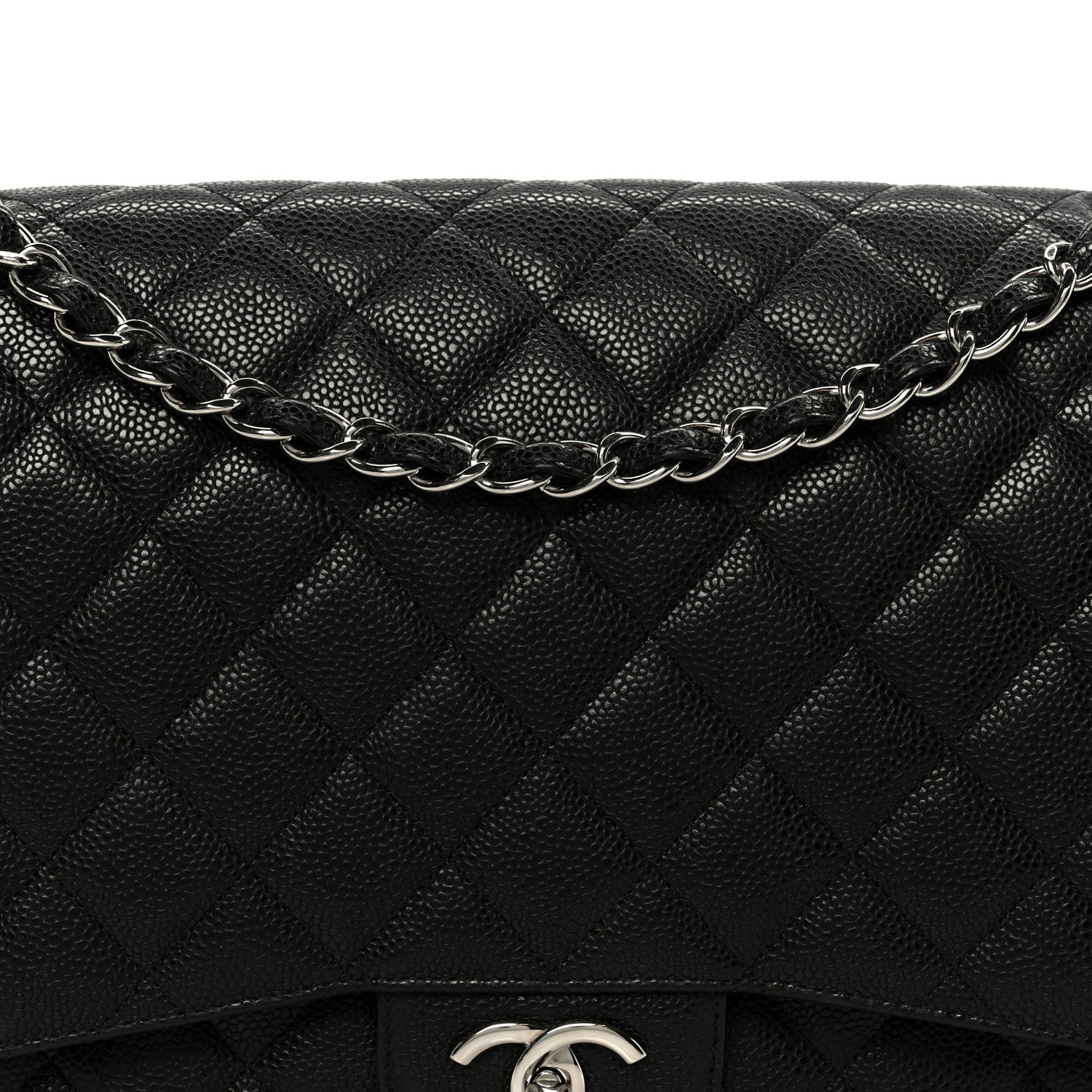 Caviar Quilted Maxi Double Flap Black