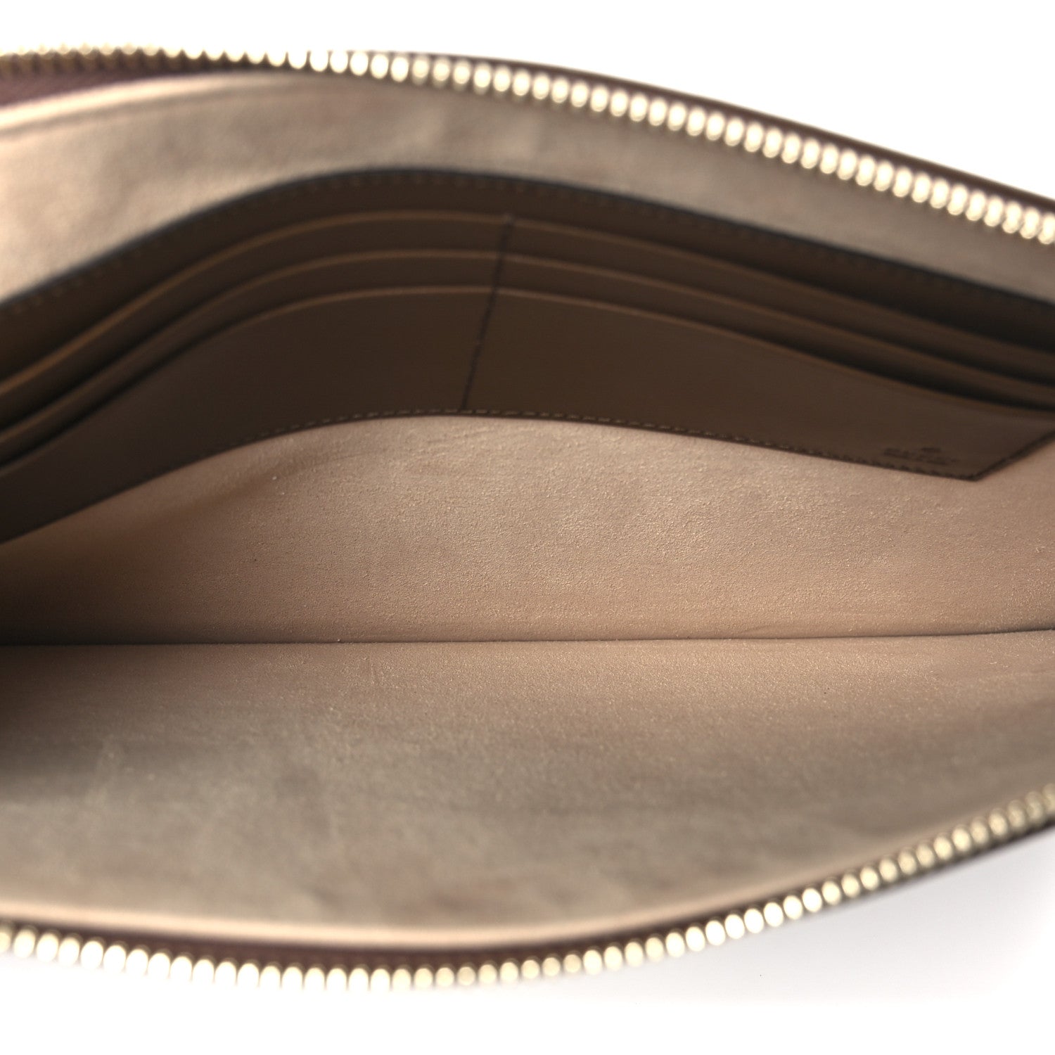 GG Supreme Monogram Azalea Calfskin Retro Interlocking G Wristlet Pouch Beige Ebony Brown Sugar