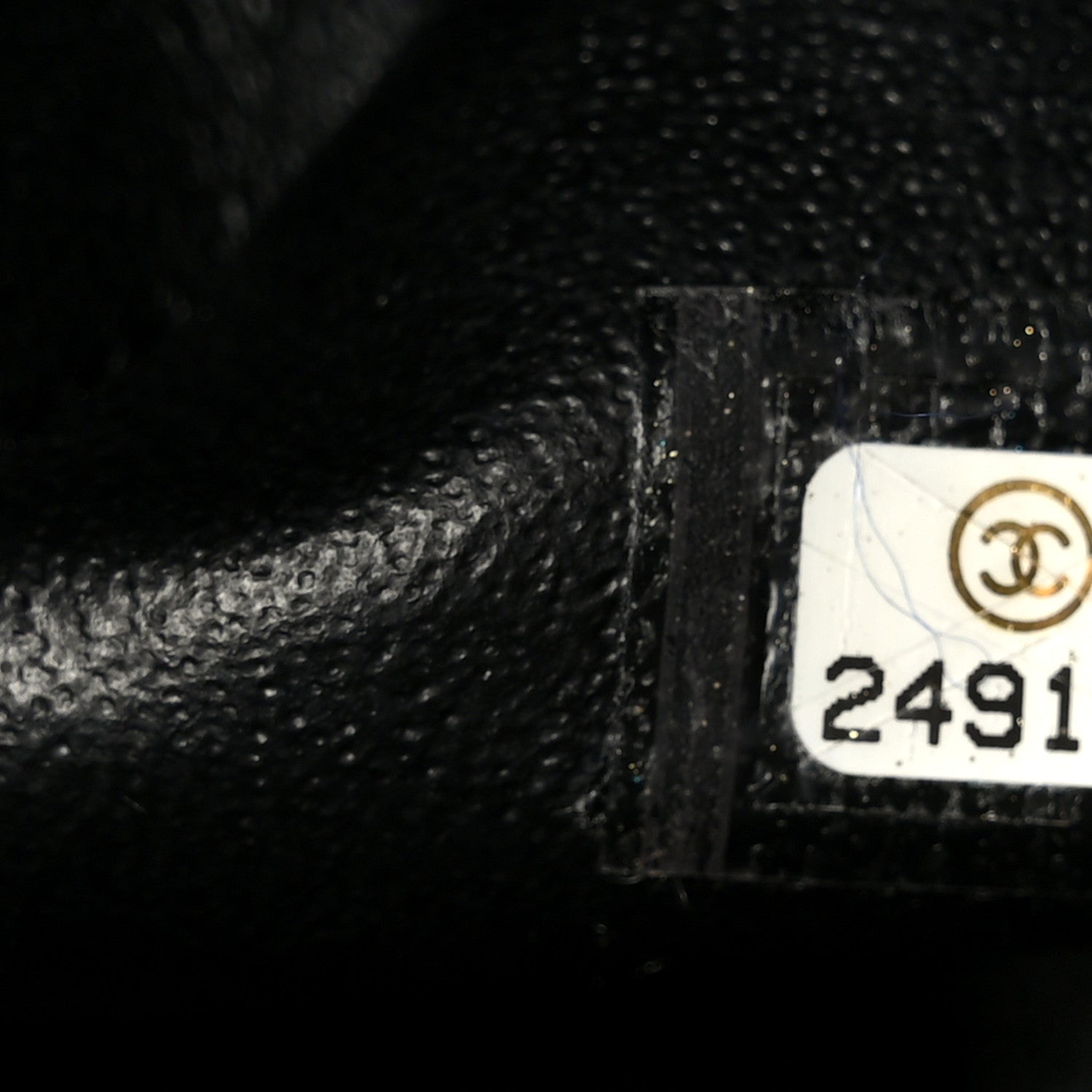 Iridescent Caviar Quilted Jumbo Double Flap Black