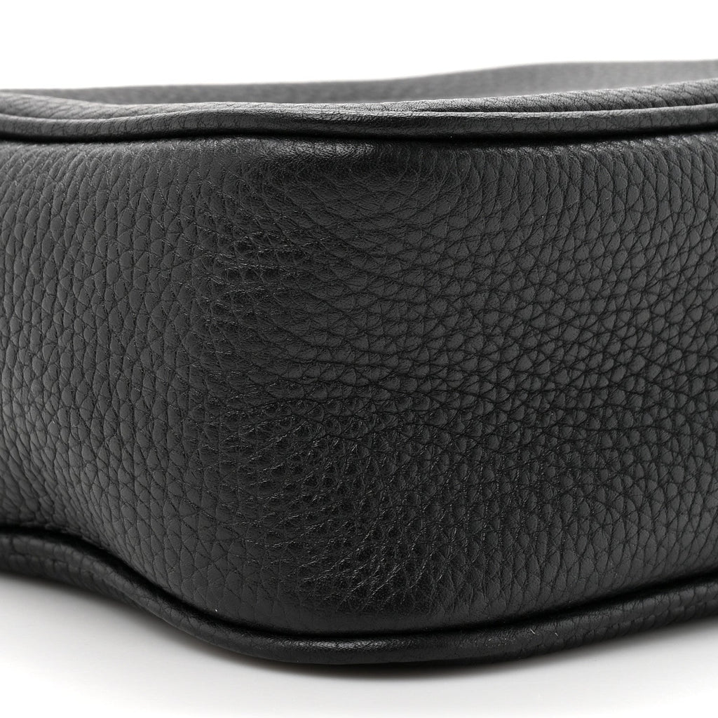 Pebbled Calfskin Small Soho Disco Bag Black