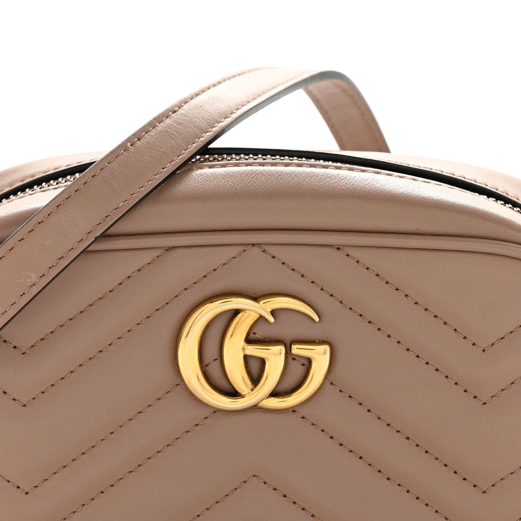 Calfskin Matelasse Mini GG Marmont Chain Shoulder Bag Porcelain Rose