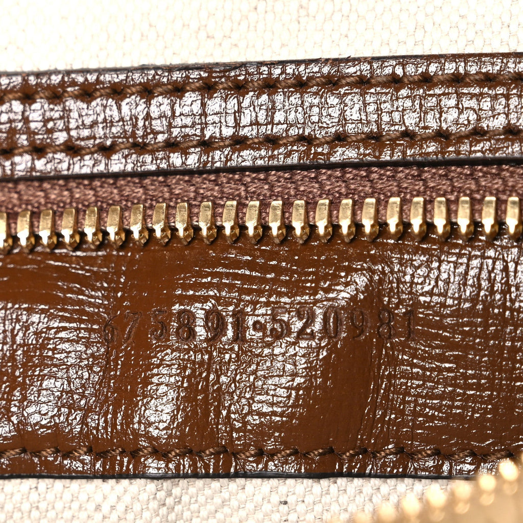 GG Supreme Monogram Azalea Calfskin Retro Interlocking G Messenger Shoulder Bag Beige Ebony Brown Sugar