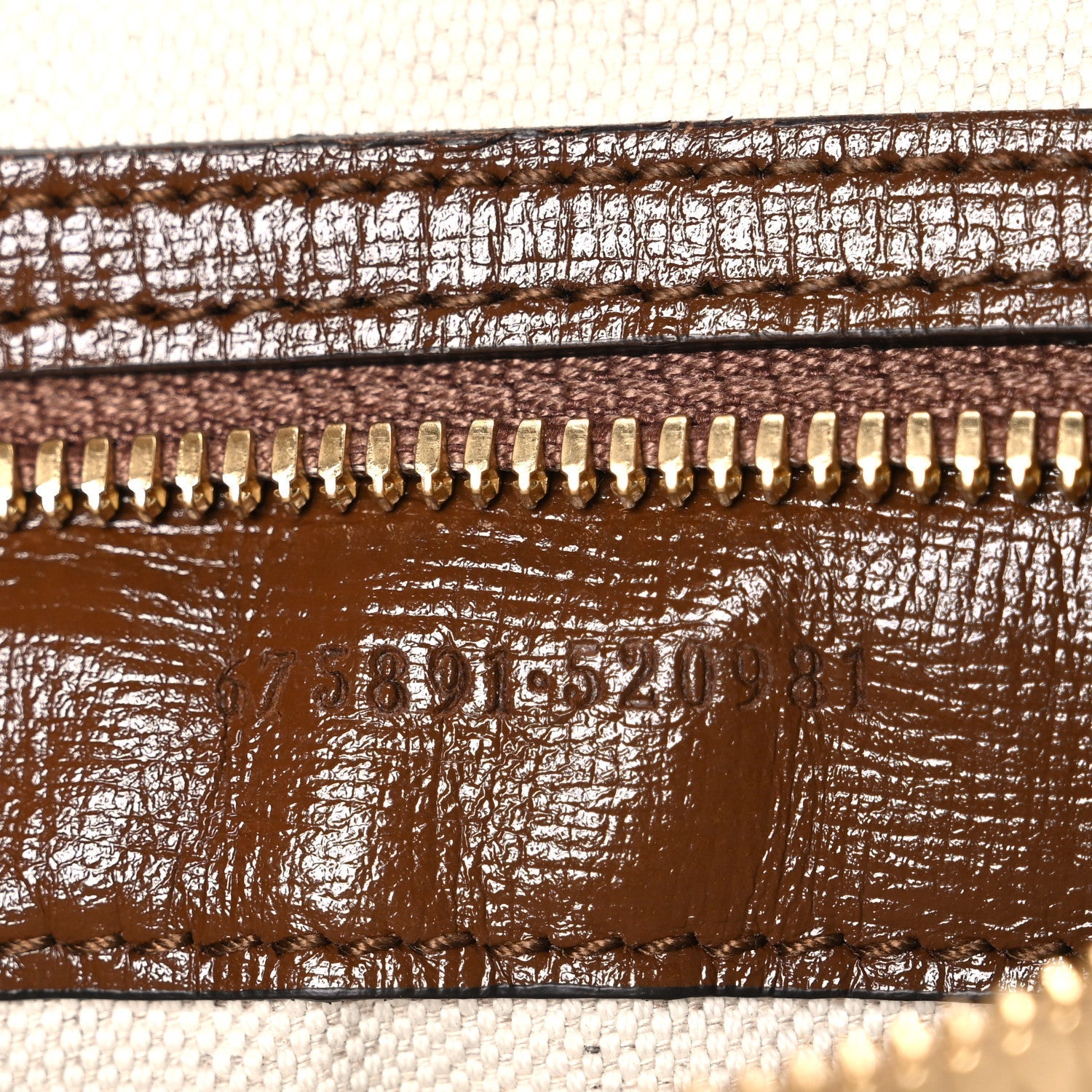 GG Supreme Monogram Azalea Calfskin Retro Interlocking G Messenger Shoulder Bag Beige Ebony Brown Sugar