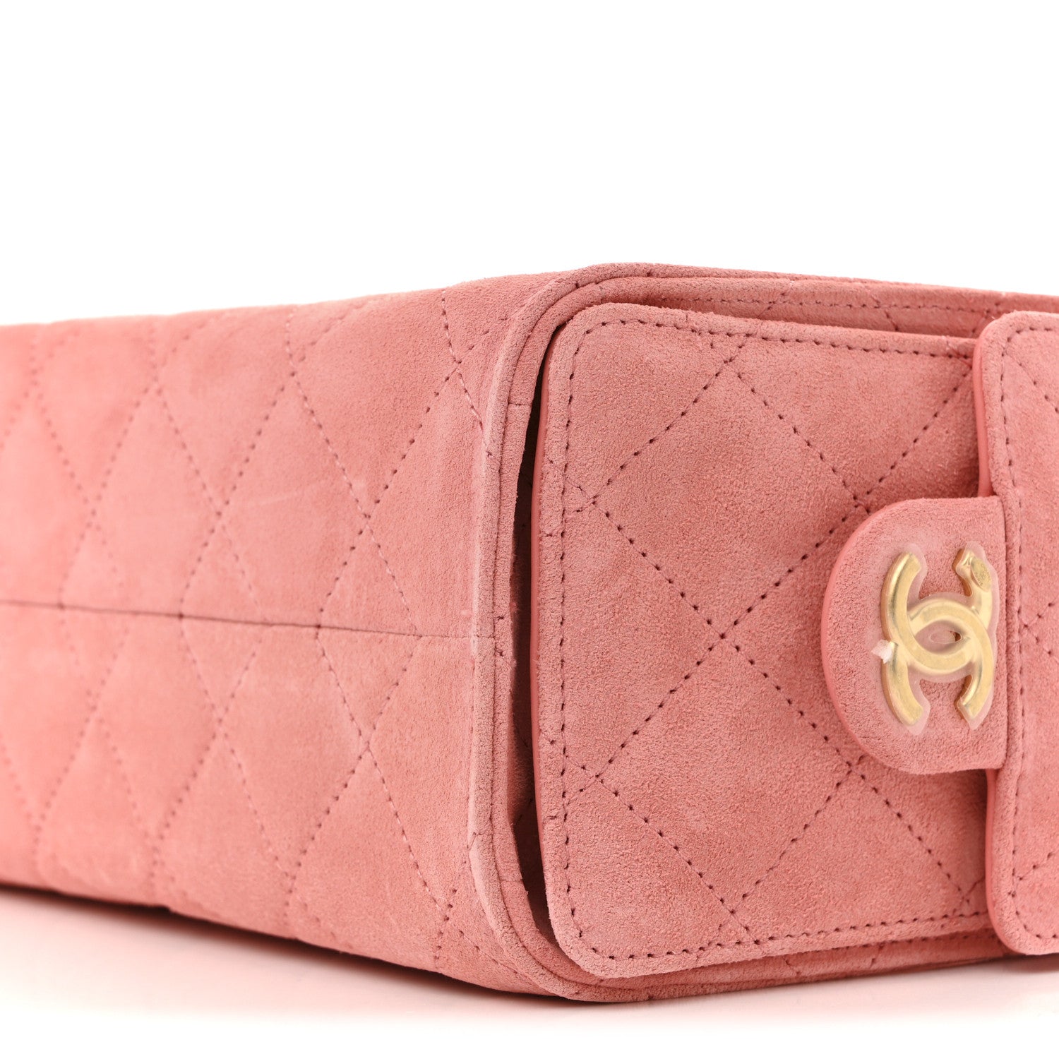 Suede Quilted Mini Chanel 25 Handbag Pink