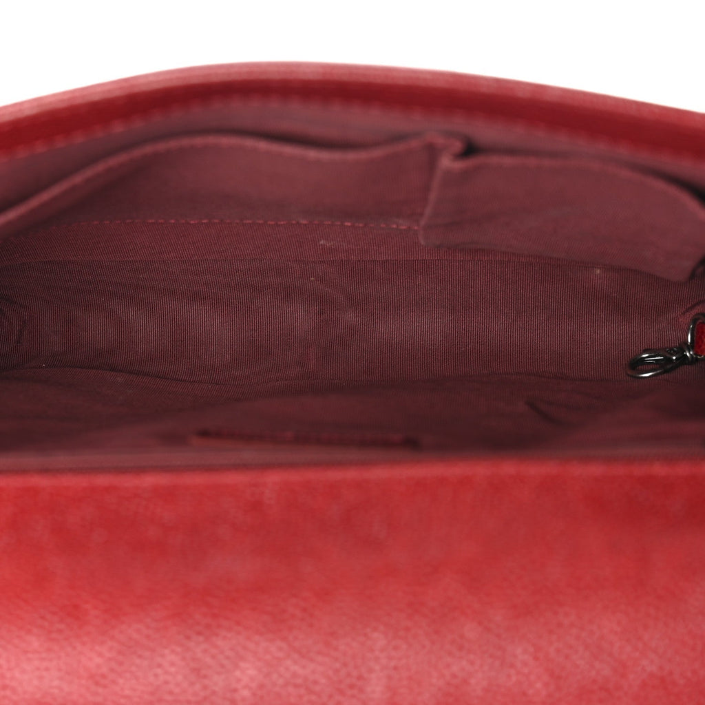 Caviar Quilted Large Boy Flap Dark Red