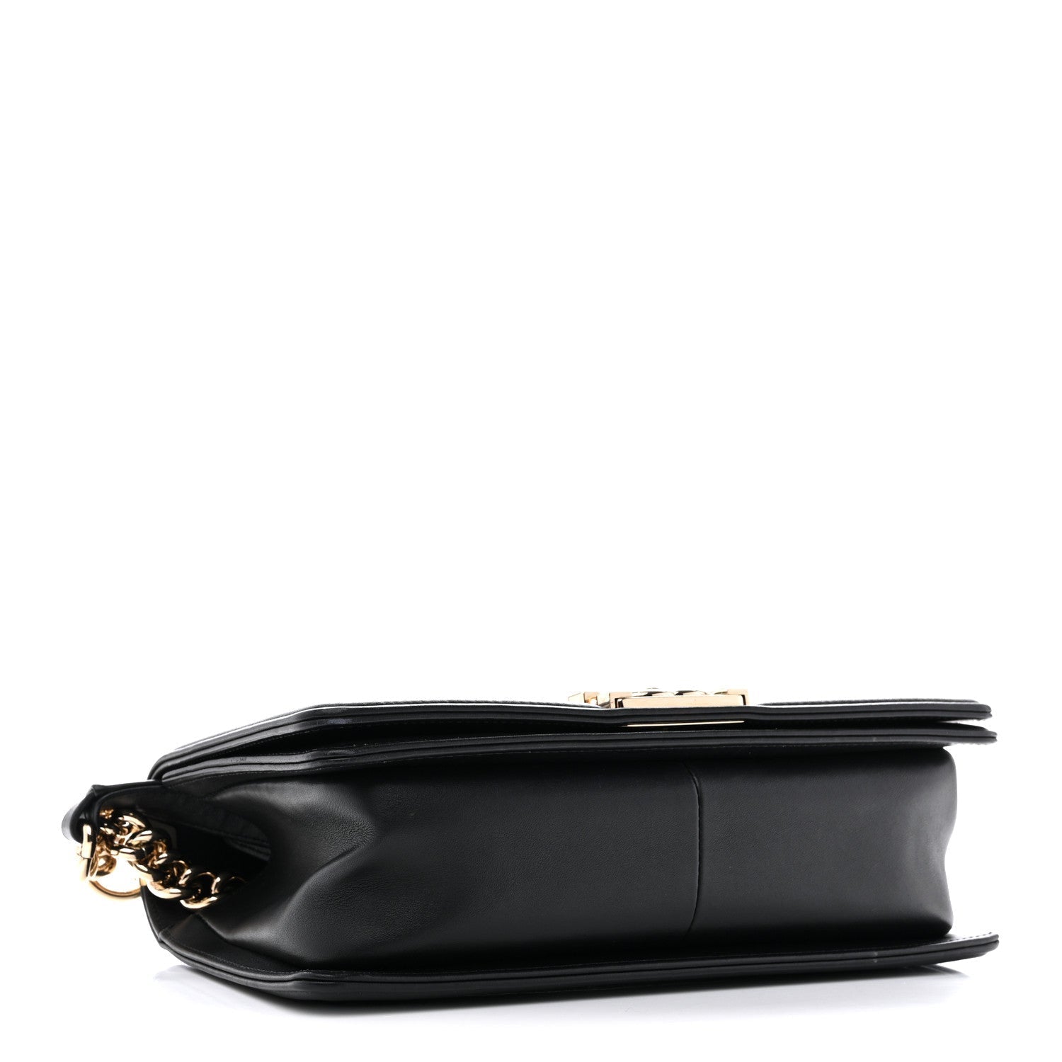 Calfskin Braided Medium Boy Flap Black
