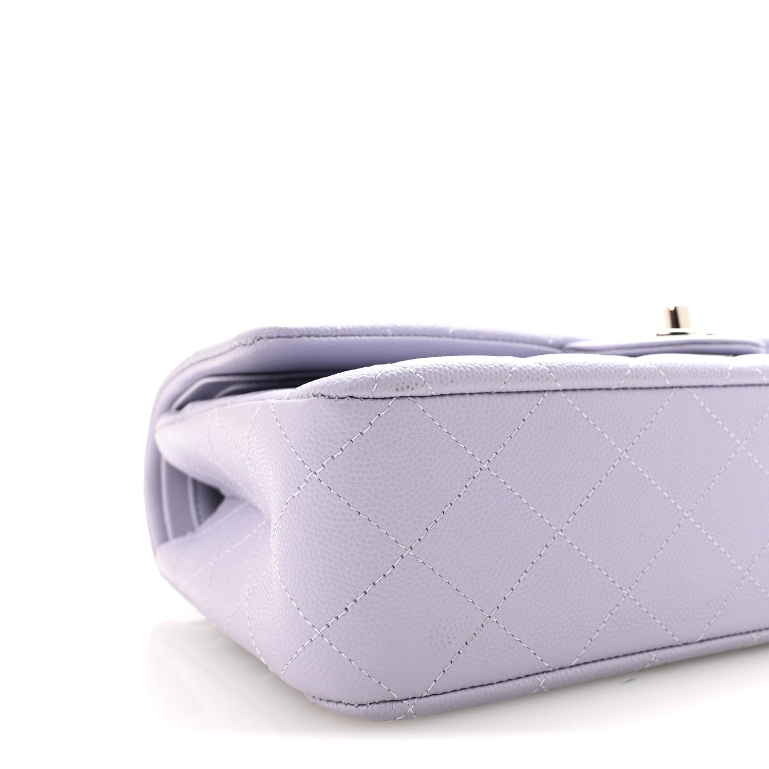 Caviar Quilted Medium Double Flap Light Purple