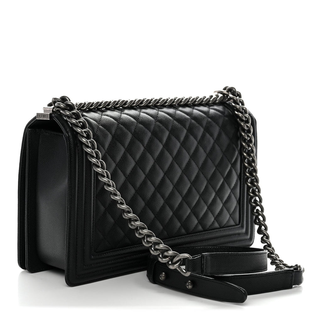 Caviar Quilted New Medium Boy Flap Black