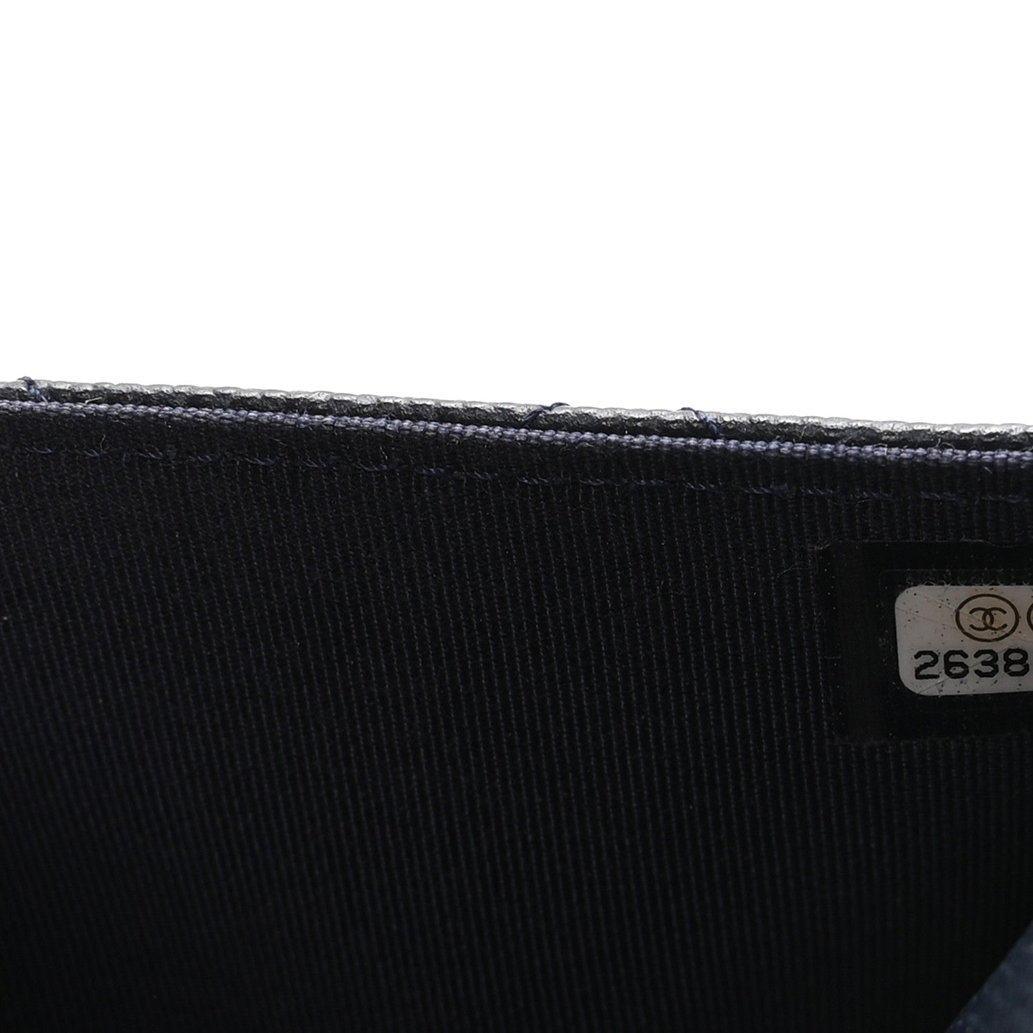 Caviar Quilted Wallet on Chain WOC Navy Blue