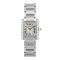 Stainless Steel Diamond Bezel 20mm Tank Francaise Quartz Watch