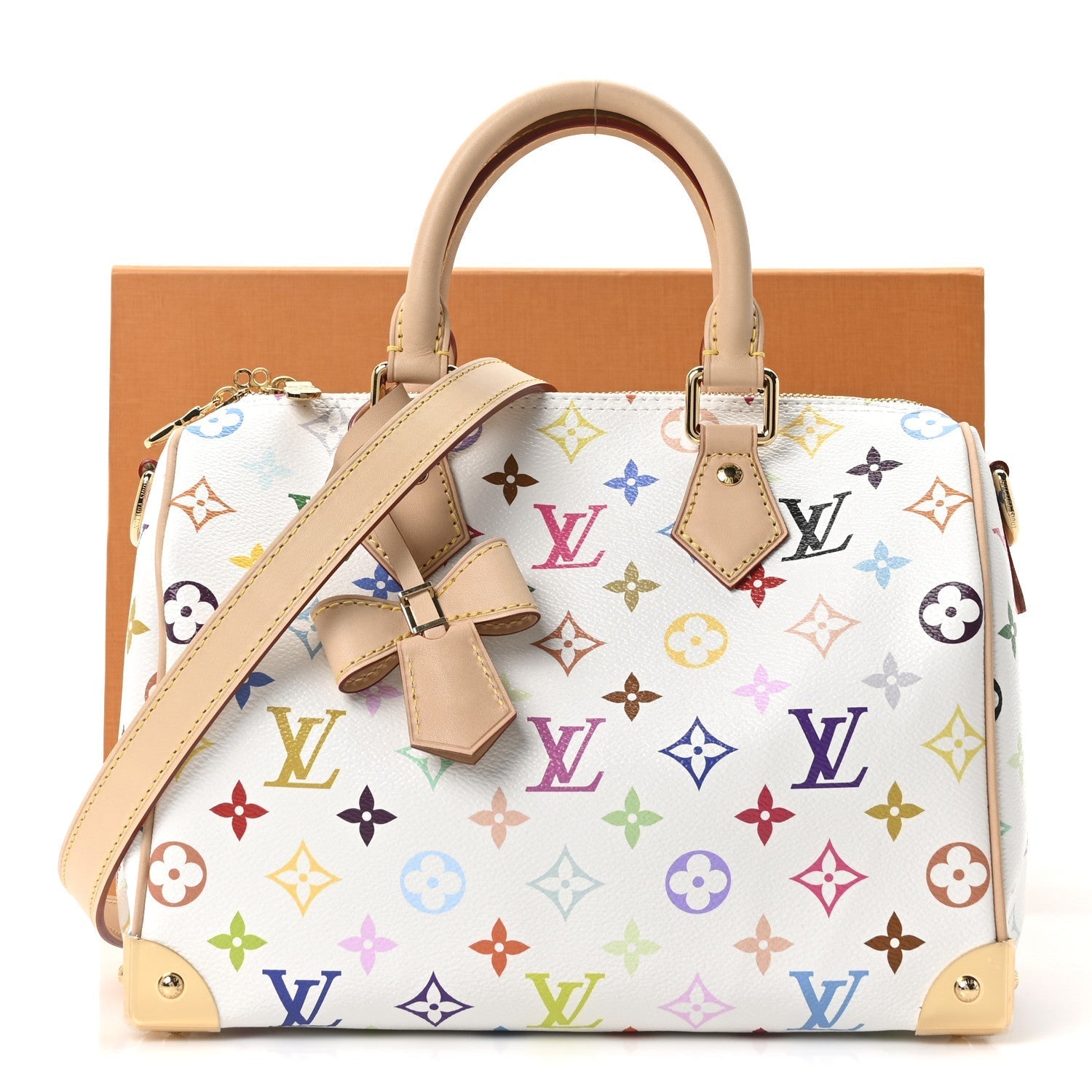 LV X TM Monogram Multicolor Speedy Bandouliere 25 White