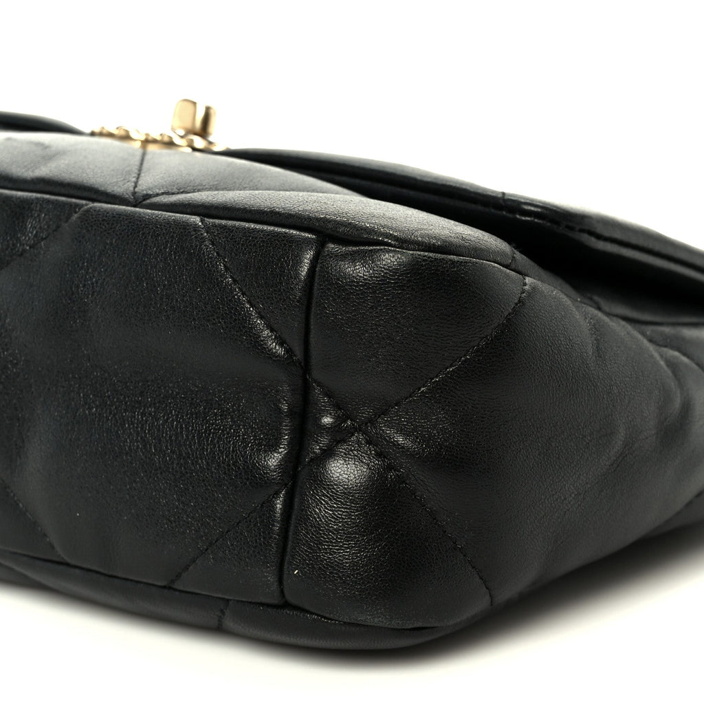 Lambskin Quilted Medium Chanel 19 Flap Black