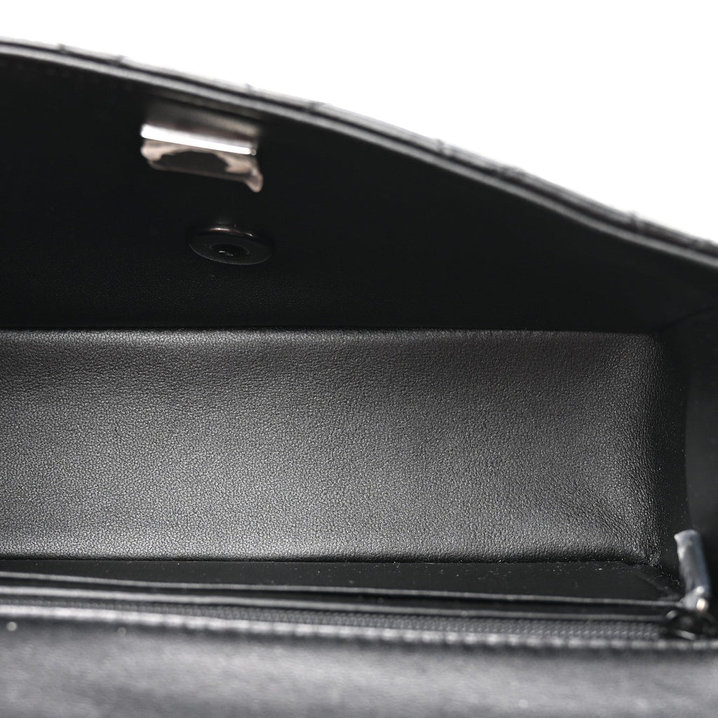 Lambskin Quilted Mini Top Handle Rectangular Flap So Black