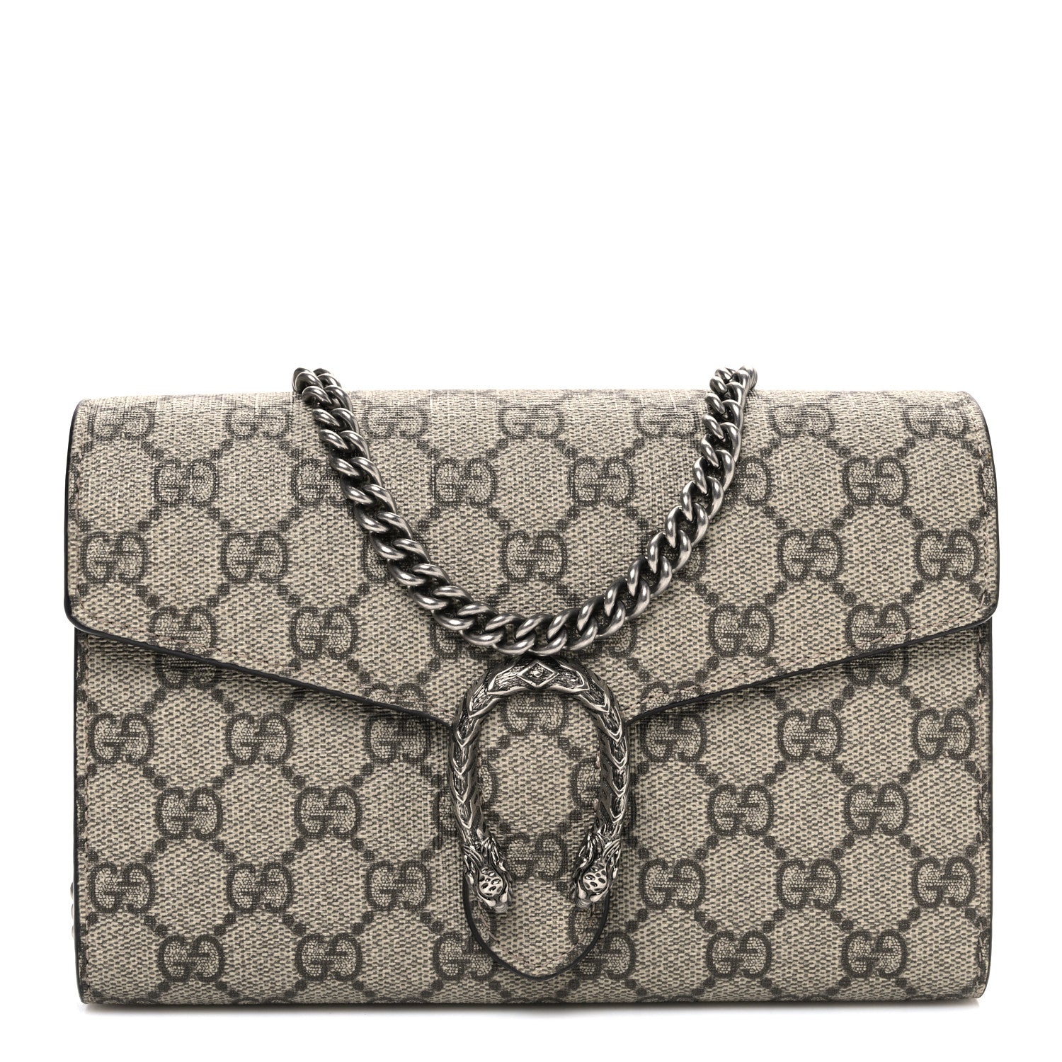 GG Supreme Monogram Mini Dionysus Chain Wallet Beige Taupe