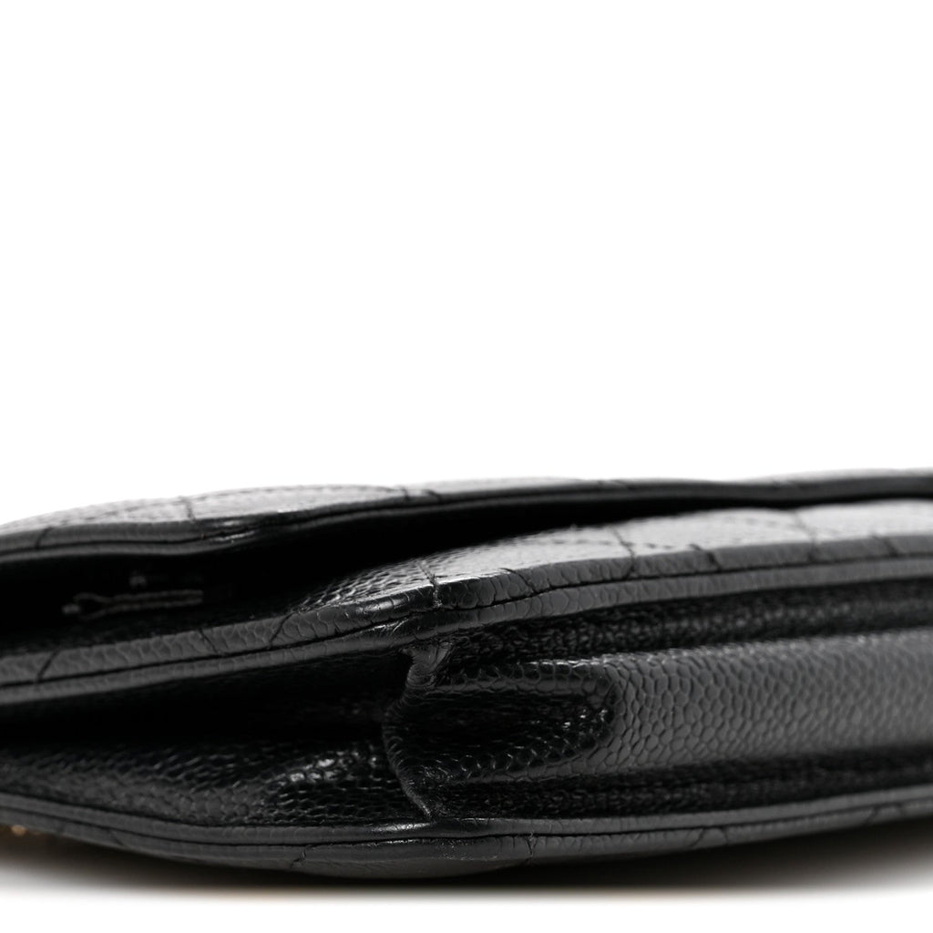 Caviar Quilted Wallet On Chain WOC Black