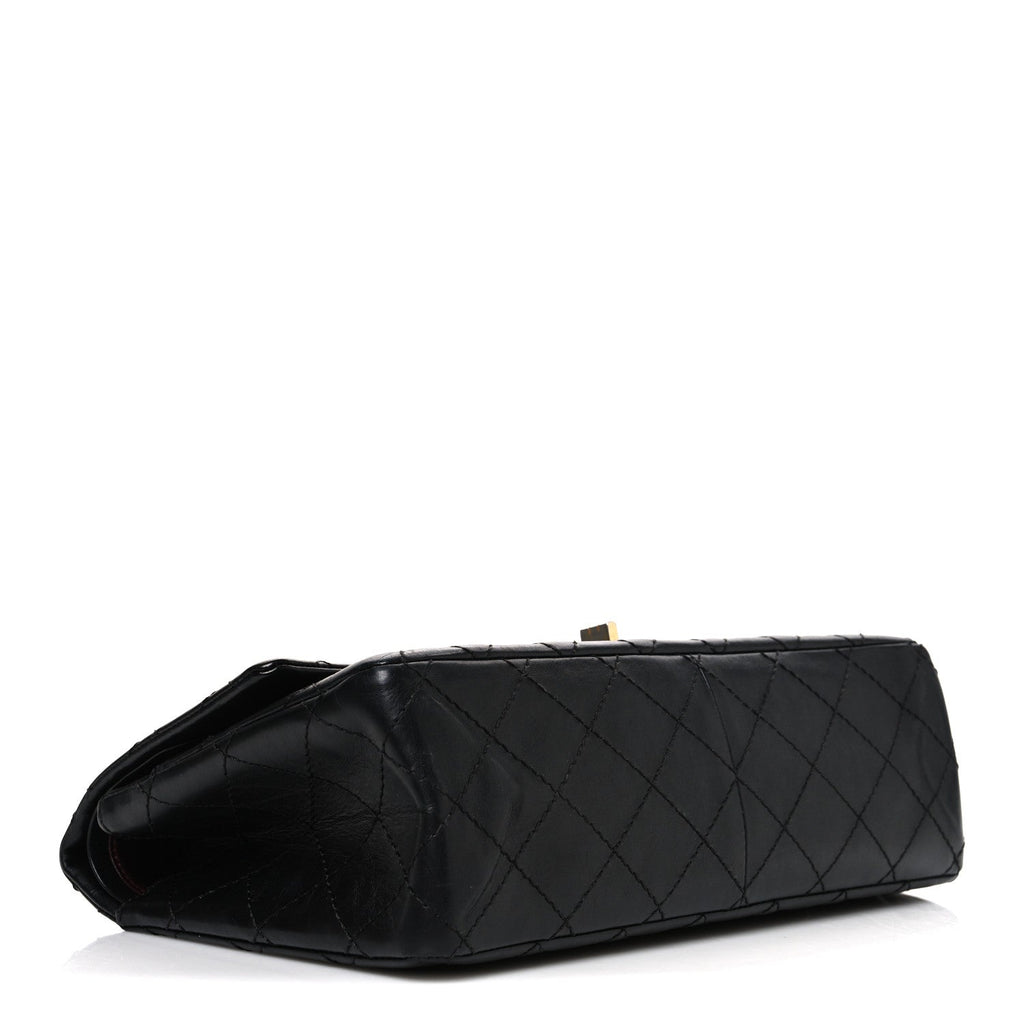 Aged Calfskin Quilted 2.55 Reissue 226 Flap Black