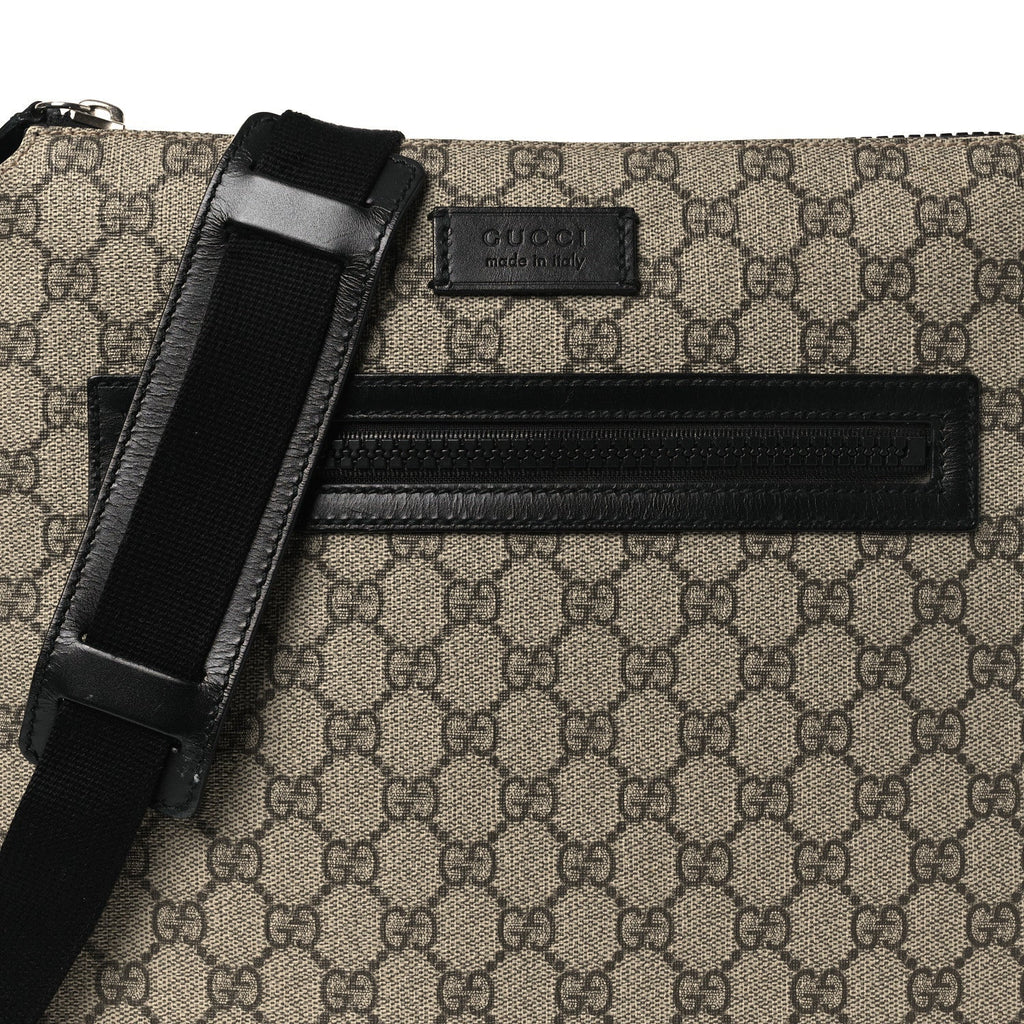 GG Supreme Monogram Flat Messenger Bag Black