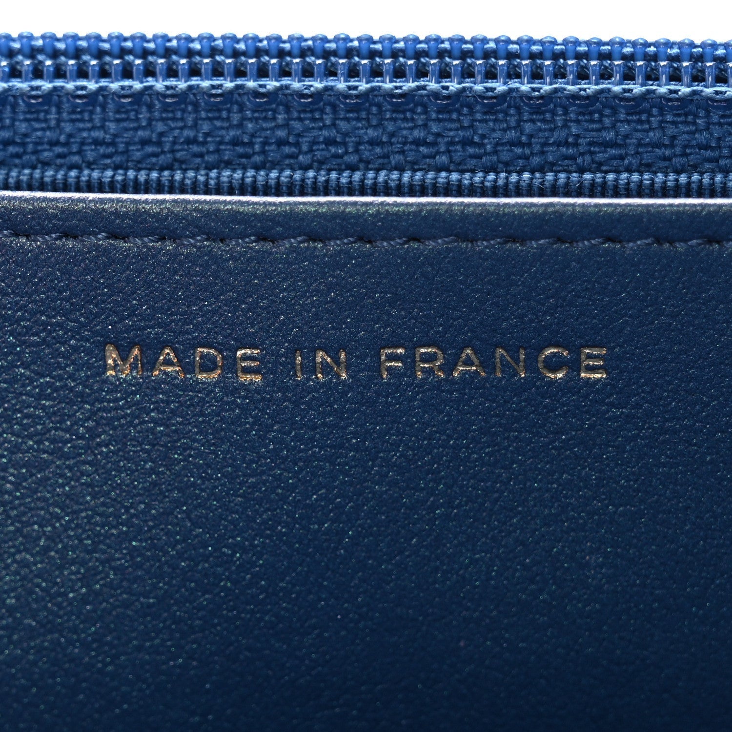 Iridescent Caviar Quilted Wallet on Chain WOC Dark Blue
