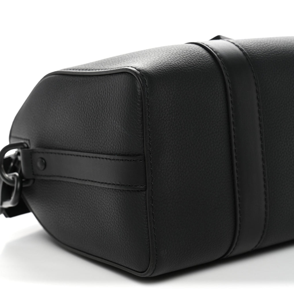 Grained Calfskin Aerogram City Keepall Black