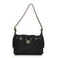 Denim Quilted Mini Chanel 25 Handbag Dark Blue