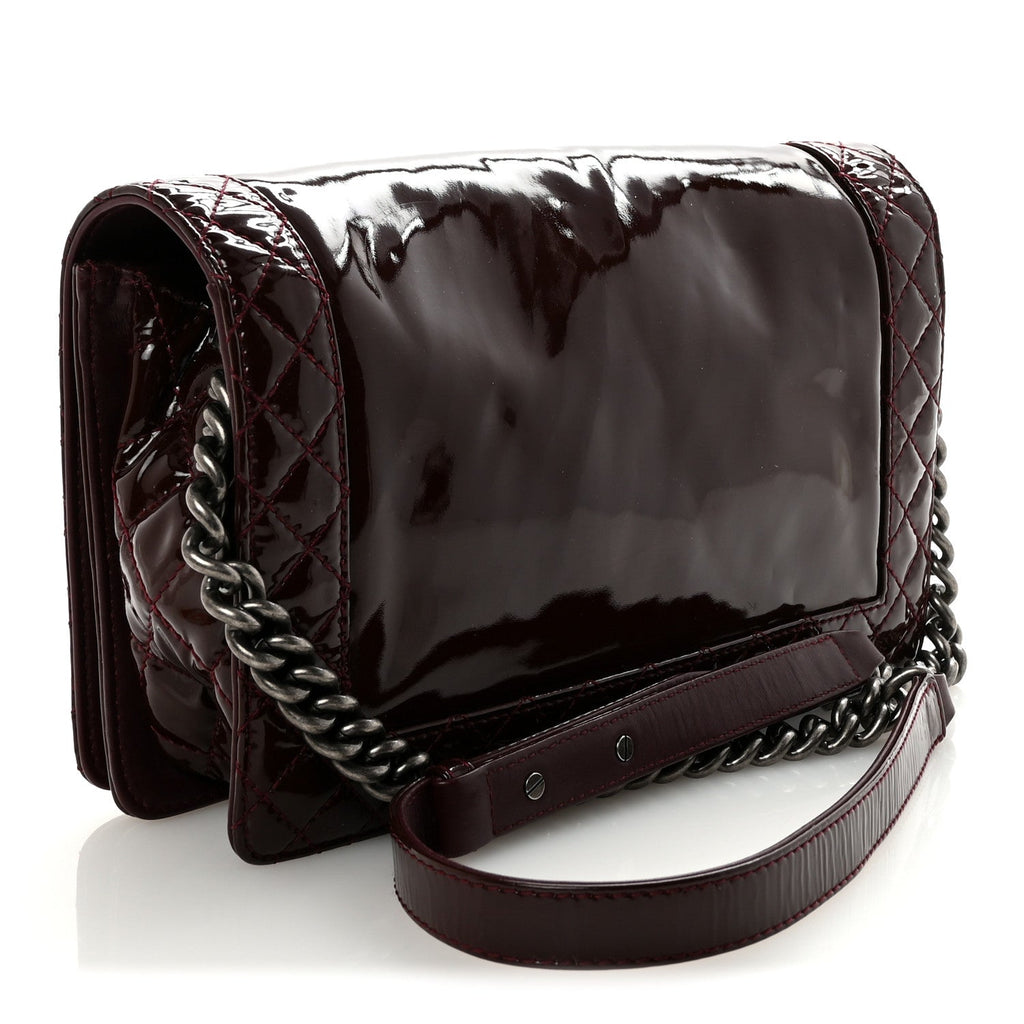 Patent New Medium Boy Reverso Flap Burgundy