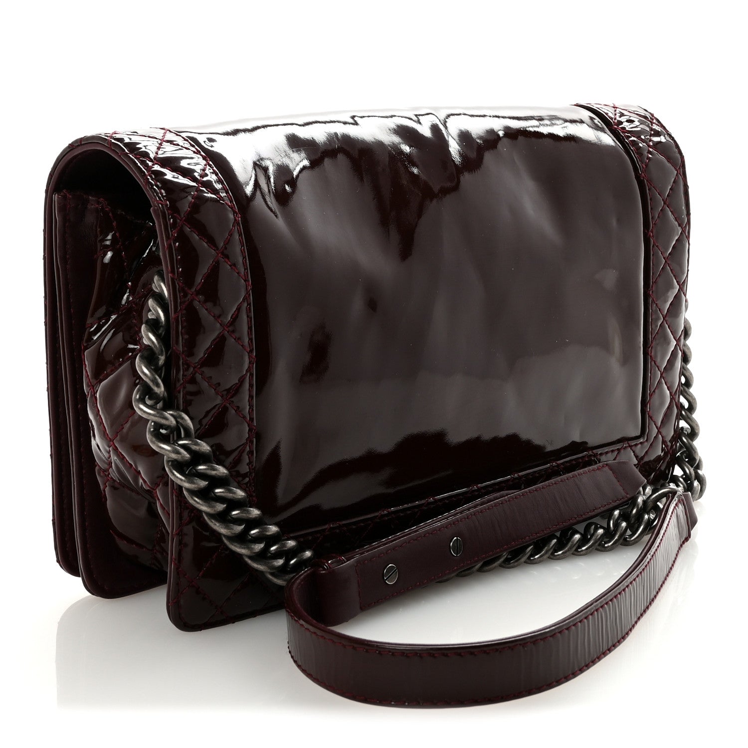 Patent New Medium Boy Reverso Flap Burgundy