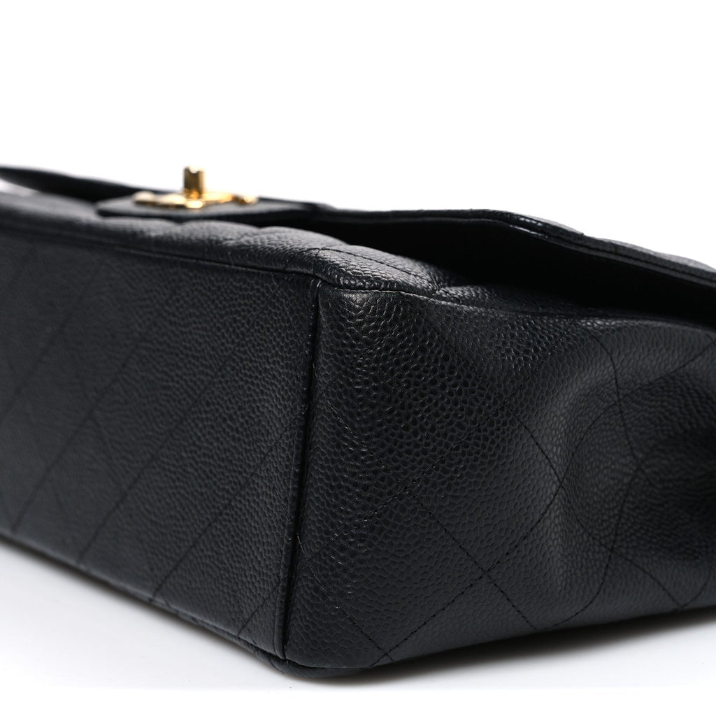 Caviar Quilted Maxi Double Flap Black