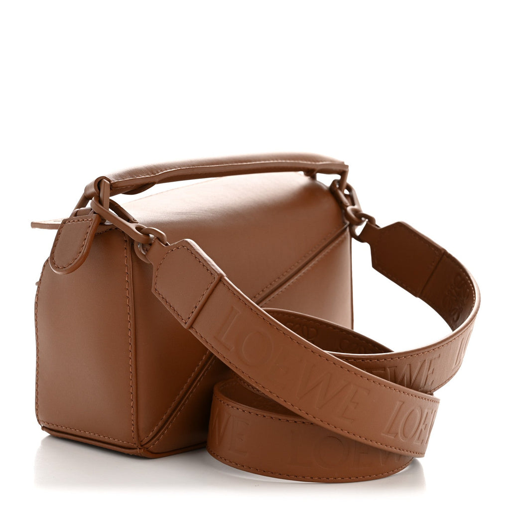 Satin Calfskin Mini Puzzle Bag Pecan