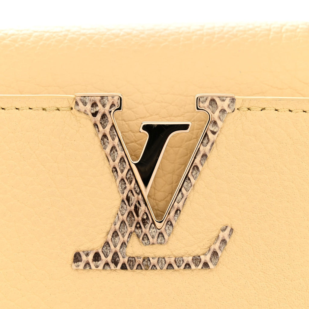 Taurillon Snakeskin Mini Capucines Banane