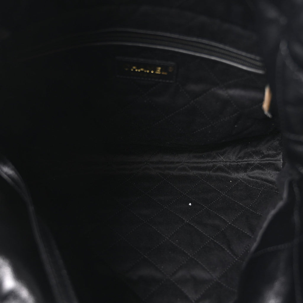 Shiny Calfskin Quilted Small Chanel 22 Black