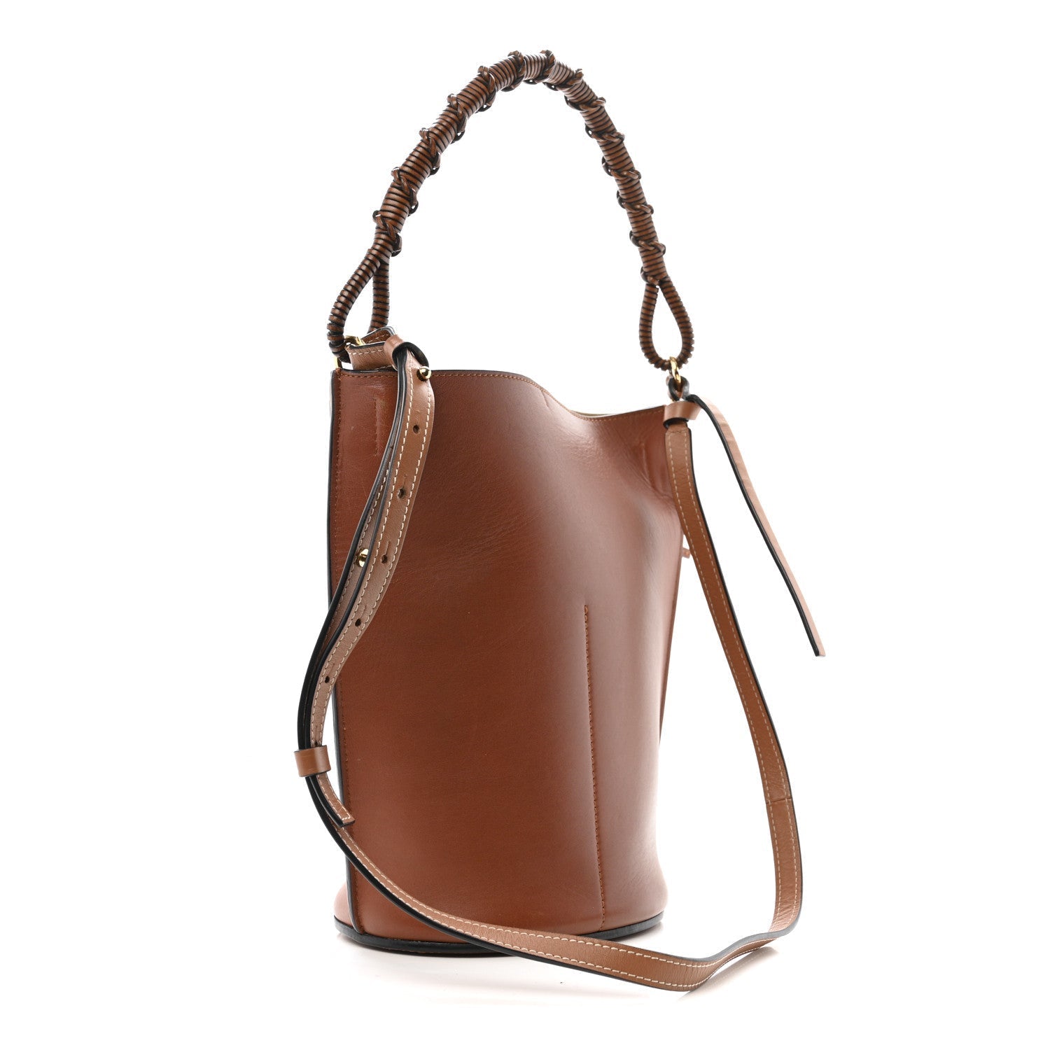 Calfskin Gate Bucket Bag Brown